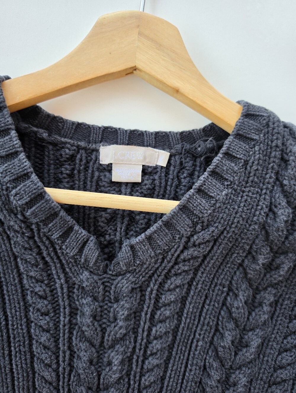 J. Crew Navy Cable Knit Chunky Cotton Sweater - Picture 4 of 5